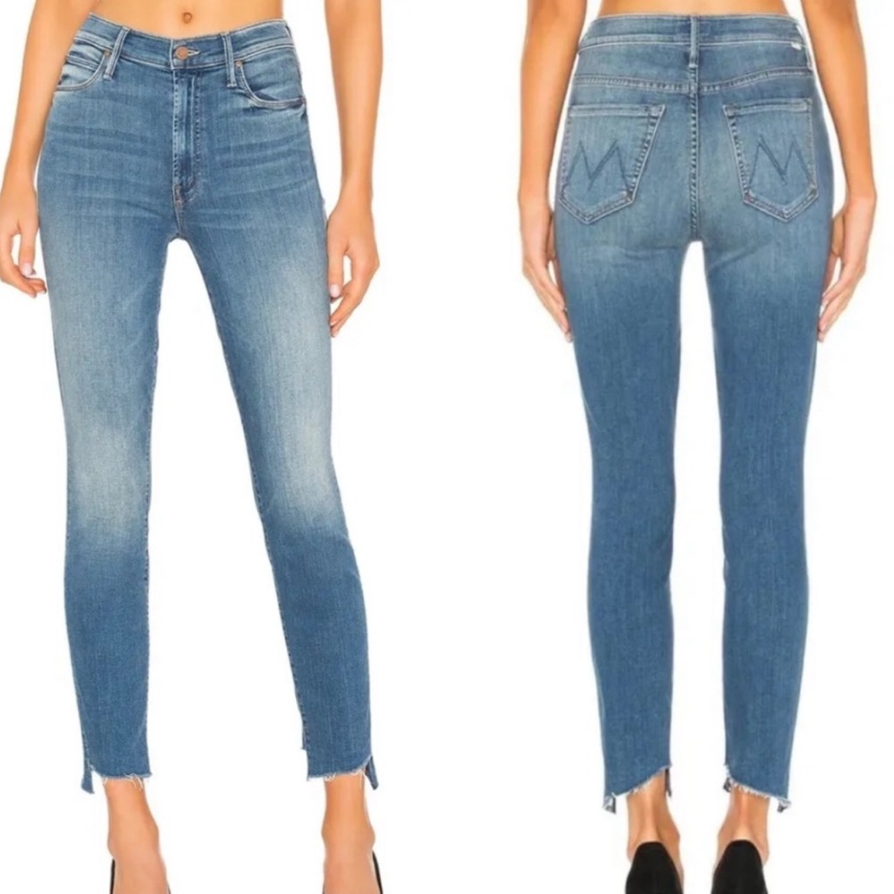 MOTHER Denim The Stunner Two Step Fray Love For Sail Wash Cropped Jeans Size 26